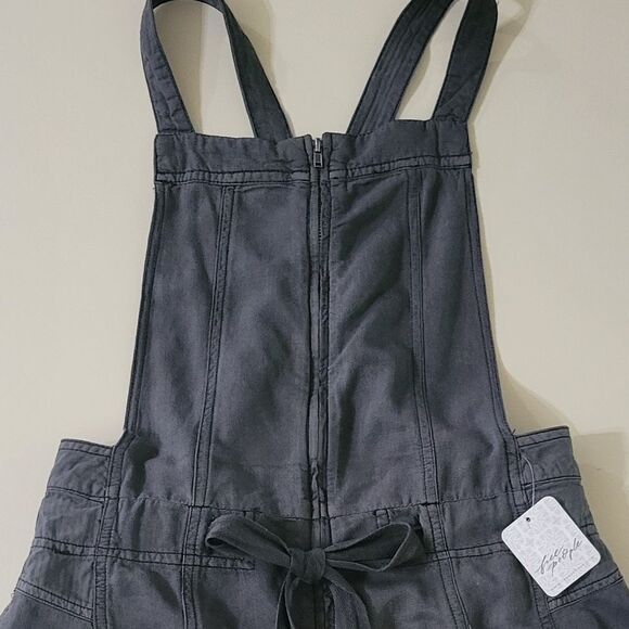 Free People Black Gray Overall Shortalls - Picture 12 of 16